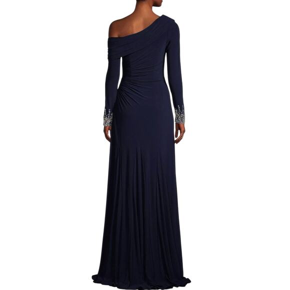 MAC DUGGAL 12231 Beaded Cuff Drop Shoulder Faux Wrap Gown, Size 4, New with Tag - Picture 3 of 16